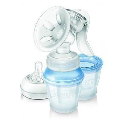 Philips Avent Natural Comfort Manual Breast Pump with 3 Storage Cups Scf330/12