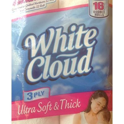 White Cloud Ultra Comfort Soft & Thick Bathroom Tissue 16 Double Rolls
