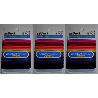 Scunci Effortless Beauty Large No-damage Carribean Elastics, 4mm, 54-Count