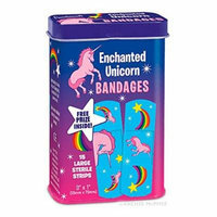 15 Pack Enchanted Unicorn Adhesive Bandages Tin w/ Prize