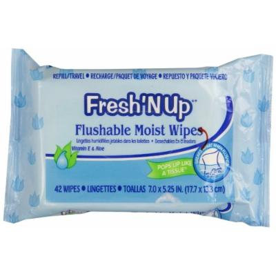 Fresh N' Up Adult Moist Toilet Tissue, Travel/Refill Pop-Up Dispensing, 42-Count Packages (Pack of 12)