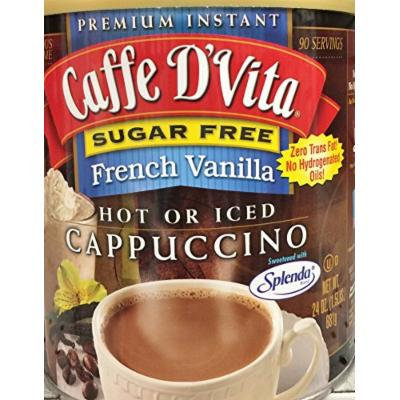 24oz Caffe D'Vita French Vanilla Instant Cappuccino Mix, Sugar Free, Pack of 1