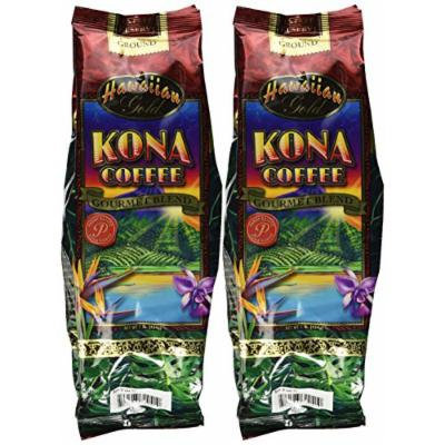 Hawaiian Gold Kona Coffee Gourmet Blend Ground 1 Lb. (Pack of 2)