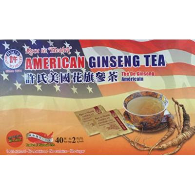 Hsu's Root to Health American Ginseng Tea, 40 Teabags (2x20 Teabags)