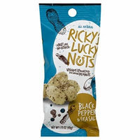 Rickys Lucky Nuts 1.75 oz. Dry Roasted Black Pepper & Sea Salt Peanuts, Case Of 12