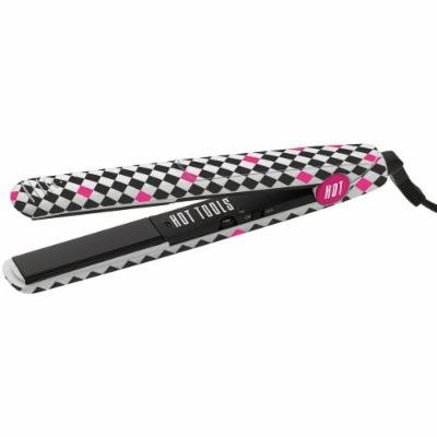 Hot Tools Diamond Harlequin Flat Iron, 1 Inch, Black/White