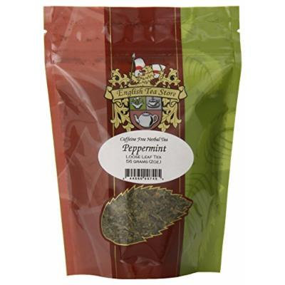 English Tea Store Loose Leaf, Peppermint Caffeine Free Herbal Tea Pouches, 2 Ounce