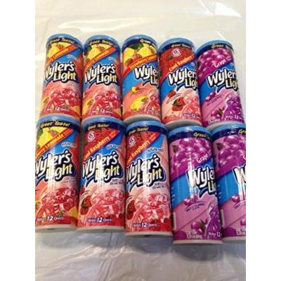 10 Wyler's Light Variety Pack 4 Strawberry Lemonade, 3 Cool Raspberry and 3 Grape