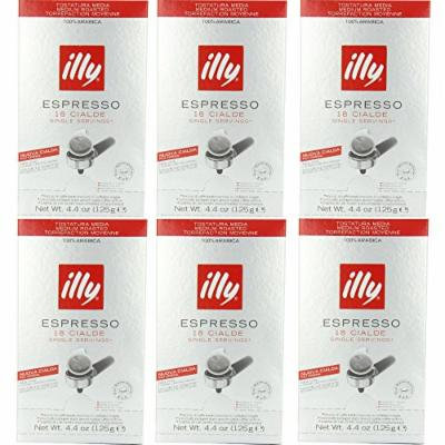 illy Caffe Espresso, (Medium Roast, Red Band), 18-Count E.S.E. Pods 4.4 oz (Pack of 6)
