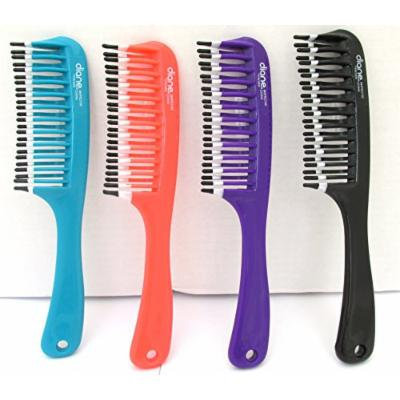 Mebco Double Dipped Detangler Large MPRO100 - Black, 4 pieces, Double dipped, protects hair scalp, hair comb, hair pick, detangles, combs through your hair, no more tangle, thick hair, thin hair, long hair, oil, straight