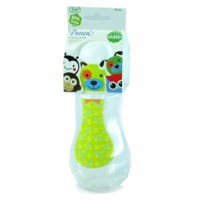 New Pureen Skittle Baby Feeding Bottle BPA Free 8 oz with nipple size M for 3 months+ (Dog)