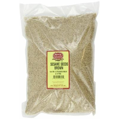 Spicy World Brown Sesame Seeds (Natural) Bulk, 5-Pounds