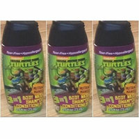 Teenage Mutant Ninja Turtles 3 in 1 Shampoo + Conditioner + Body Wash Travel Size 2.5 Oz (Pack Of 3)