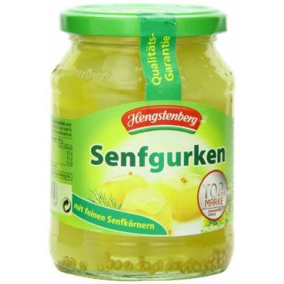 Hengstenberg Pickles, Senfgurken, Net Wt 330 g, Drained wt 215 g