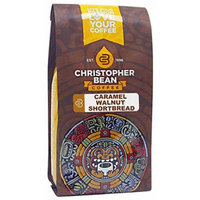 Christopher Bean Coffee Flavored Decaffeinated Ground Coffee, Caramel Walnut Shortbread, 12 Ounce