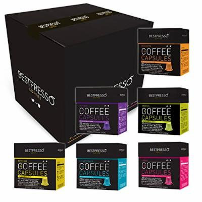 240 Bestpresso Nespresso Compatible Gourmet Coffee Capsules - Variety Pack - Natural Espresso Flavors - Nespresso Pods Alternative - Certified Italian Espresso