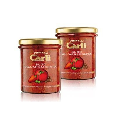 Carli Arrabbiata Pasta Sauce. Two 270 Gram (9.5 oz.) jars.