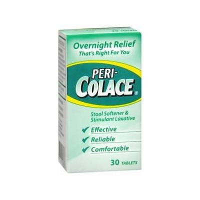 Peri-Colace Tablets Relieves Occasional Constipation 30 ct (Pack of 2)