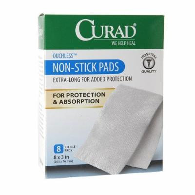 Curad Non-Stick Pads, 8 x 3 in 8 ea