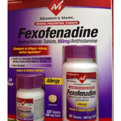 Member's Mark Original Prescription Strength Fexofenadine Hydrochloride , 180 Mg, 120 Tablets