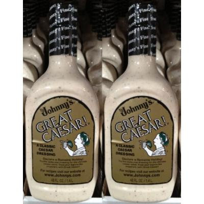 2 x 48oz Johnny's Great Classic Caesar Salad Dressing Zesty
