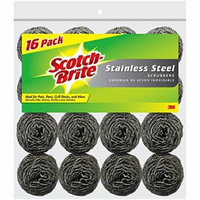 Scotch-Brite Stainless Steel Scouring Pad, 16-Pad