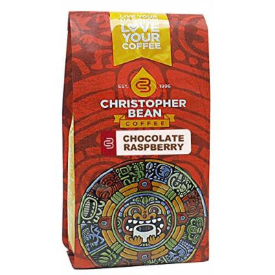 Christopher Bean Coffee Flavored Whole Bean Coffee, Chocolate Raspberry, 12 Ounce