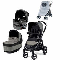 Peg Perego Book Pop Travel Bundle w Primo Viaggio 4/35 Infant Car Seat & Mosquito Net (Atmosphere)