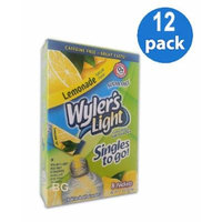 Wyler's Light LEMONADE Natural Flavors Soft Drink Mix Sugar Free 8 Sticks In Each Box (12 Pack) GL