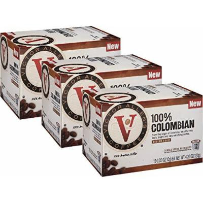 Victor Allen's Coffee, 100% Colombian Single Serve K-cup, 12 Count (Pack of 3) (Compatible with 2.0 Keurig Brewers)