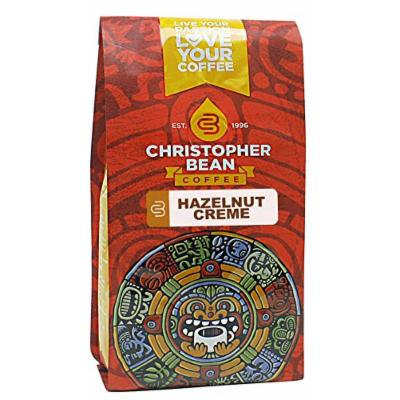 Christopher Bean Coffee Flavored Decaffeinated Ground Coffee, Hazelnut Creme, 12 Ounce