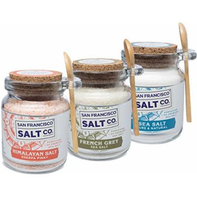 8oz Chef's Jar 3 Pack: Himalayan Salt, French Grey Salt, Pacific Ocean Salt