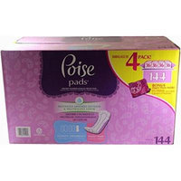 Poise Ultimate Absorbency Pads, Regular Length, 144 Count