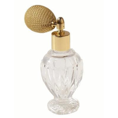 Vintage Style Refillable Empty Glass Perfume Bottle Gold Bulb Spray Atomizer 1.64 Oz
