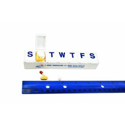 2pack-7 Day Classic Pill Case Large 6 X 1.2 X 1 Inches
