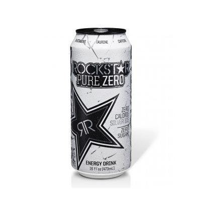 Rockstar Pure Zero Silver 16oz- 24 Pack
