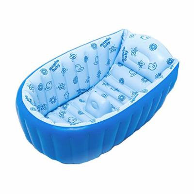 Generic Inflatable Baby Bath Tub Shower Seat Bath Suit 0-8 Years Baby Big Size 120*60*38CM Blue