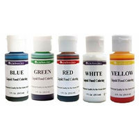 Lorann Oils Liquid Food Coloring - Primary Colors - Set of Five 1 Ounce Bottles