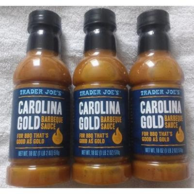 NEW Trader Joes Carolina Gold BARBEQUE MUSTARD BBQ Sauce 3 PACK 18 oz each Barbecue bottle