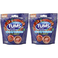 Tums Chewy Delights Soft Chews, Very Cherry, 32 Count (Pack of 2)