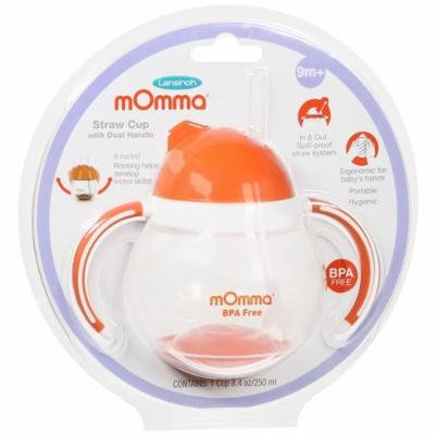 mOmma Straw Cup with Dual Handles, 9m+, Orange 1 ea