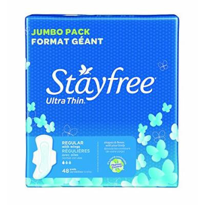 Stayfree Maxi Pads, Regular Ultra Thin with Wings, 48-Count Package