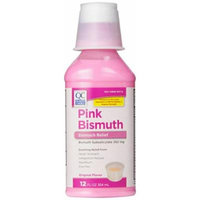 Quality Choice Regular Strength Pink Bismuth Liquid 12 Fluid Ounces (355ml) , Plastic Bottle (Pack of 6)