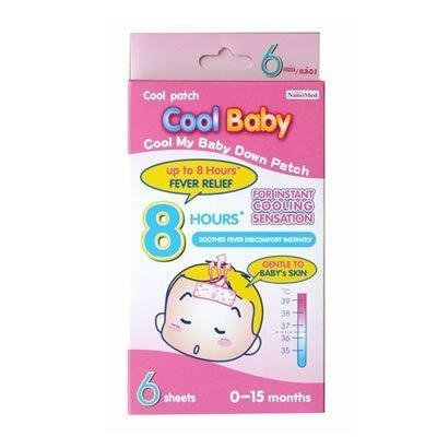 Cool Baby Fever Patch (6 Patch per box) , For instant cooling sensation up to 8 hours fever relief , Safe , Desired for baby 0-15 months