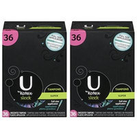 U by Kotex Sleek Super Tampons, 36 Count (Pack of 2)