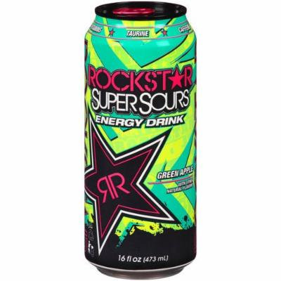 Rockstar Energy Drink Super Sours Green Apple 16 Oz (24 Pack)