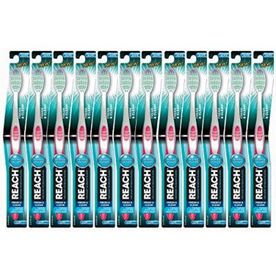 Reach Toothbrushes Fresh & Clean Soft, Assorted Colors (Pack of 12)