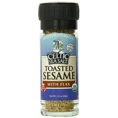 Celtic Sea Salt®, Organic Sesame Salt with Flax Seeds, 2.2 Ounce Grinder, PACK OF 6