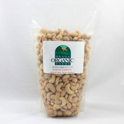Braga Organic Farms Cashews, Roasted and Salted, 2 Pound