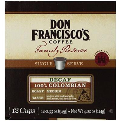 Don Francisco Coffee Family Reserve Decaf 100% Colombian Single Serve Coffee, 12 Count (Pack of 6)